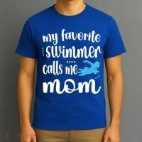 My Favorite Swimmer Calls Me Swim Mom Swimming Mama Gift T-Shirt thumb 3