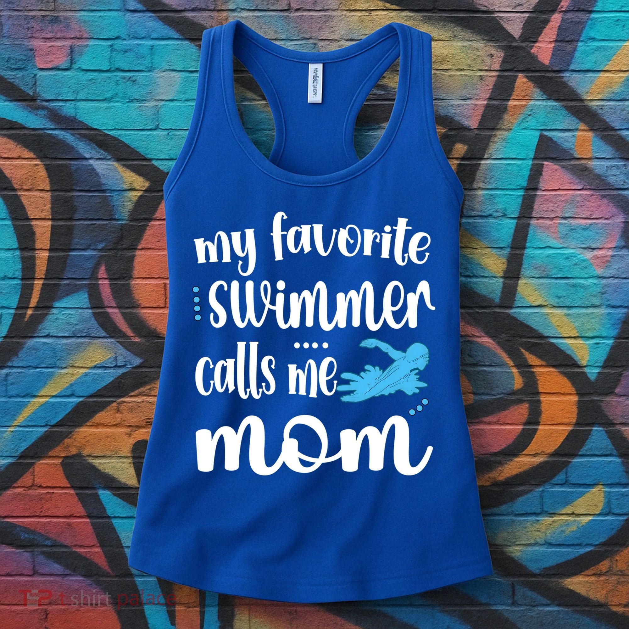 My Favorite Swimmer Calls Me Swim Mom Swimming Mama Gift Women's Tank Top