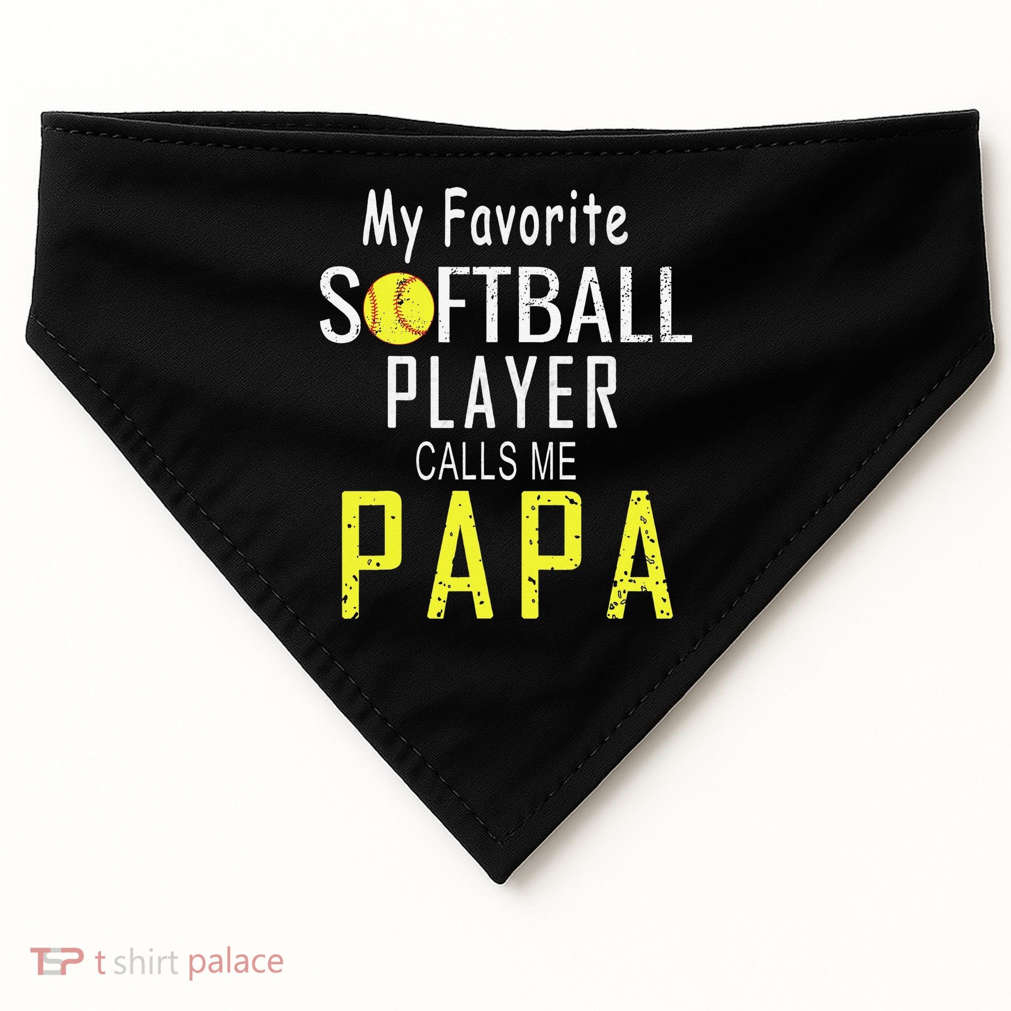 My Favorite Softball Player Calls Me Papa Father's Day Gift USA-Made Doggie Bandana