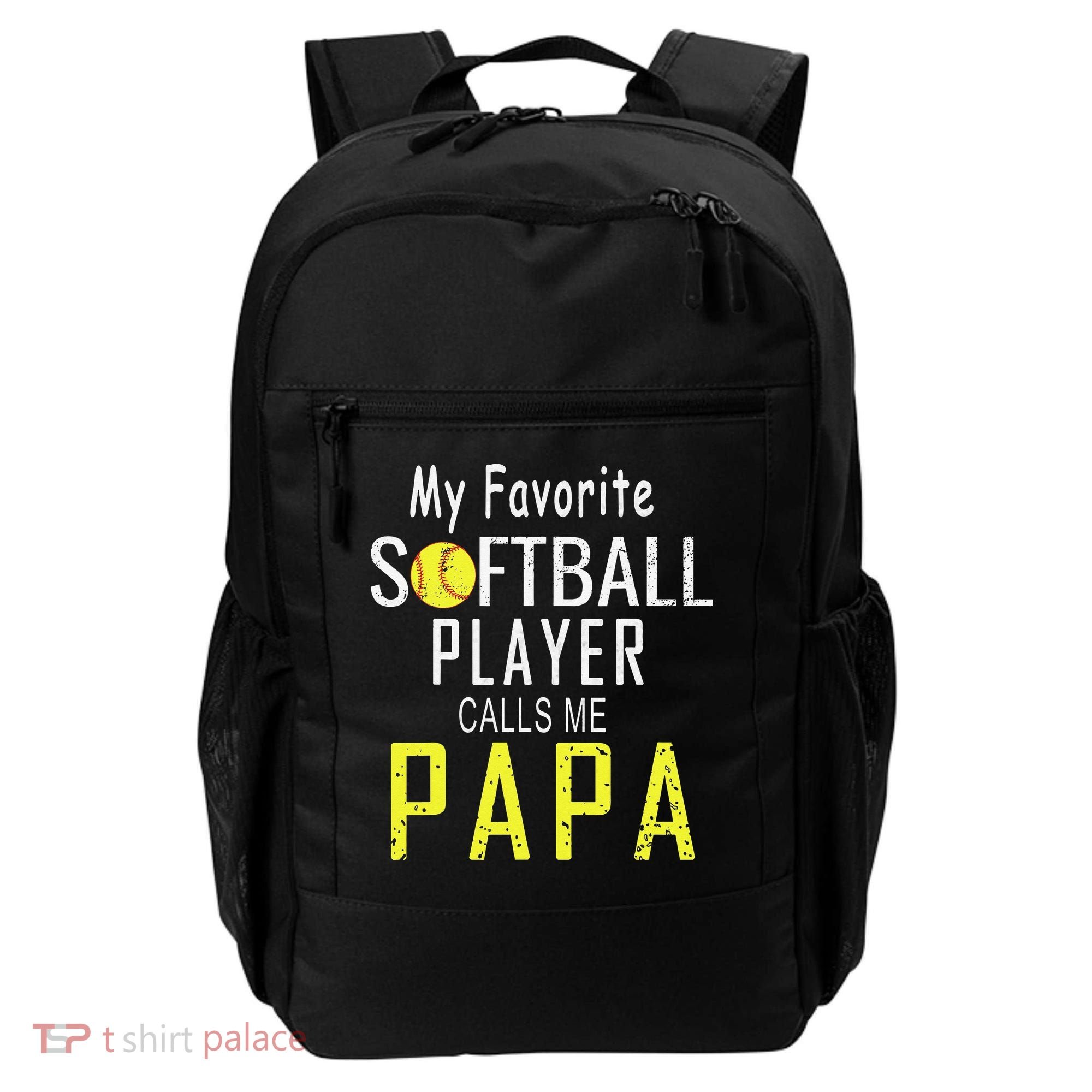 My Favorite Softball Player Calls Me Papa Father's Day Gift Backpack