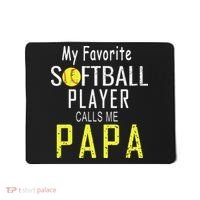 My Favorite Softball Player Calls Me Papa Father's Day Gift Mousepad thumb 0