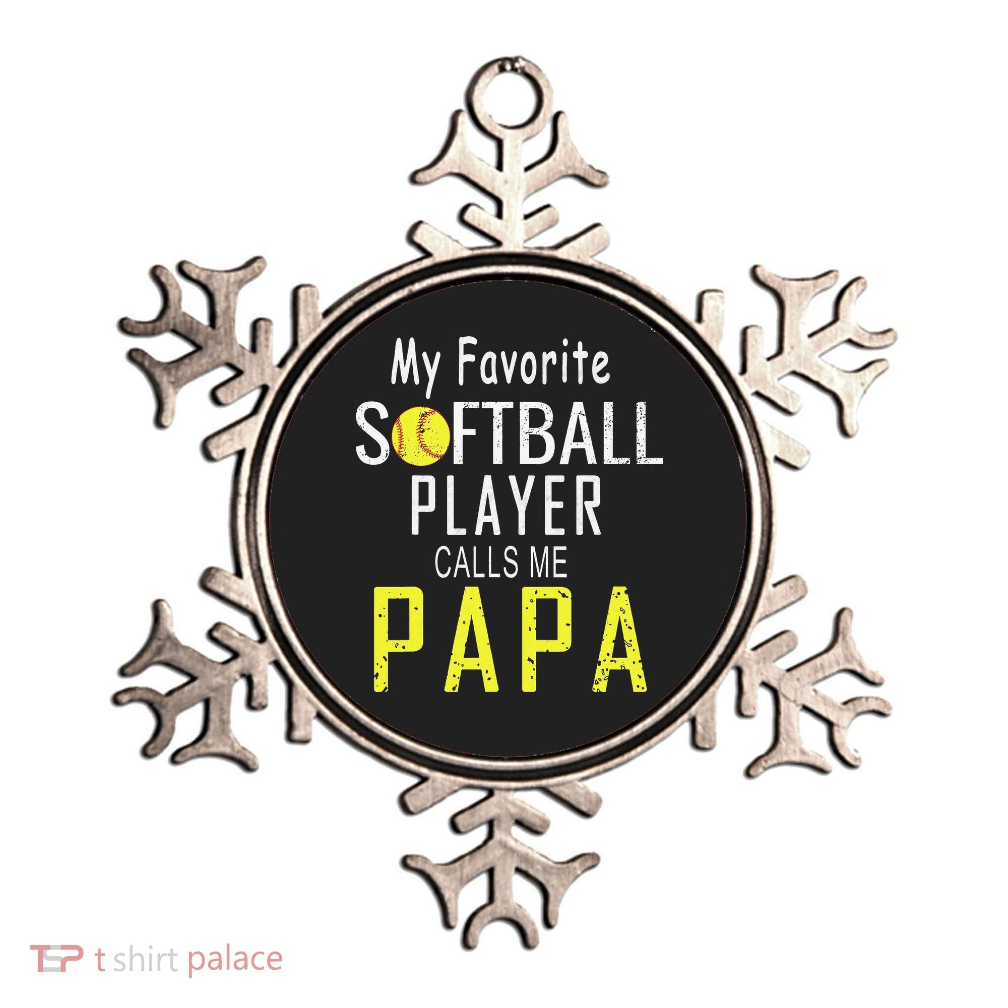 My Favorite Softball Player Calls Me Papa Father's Day Gift Ornament