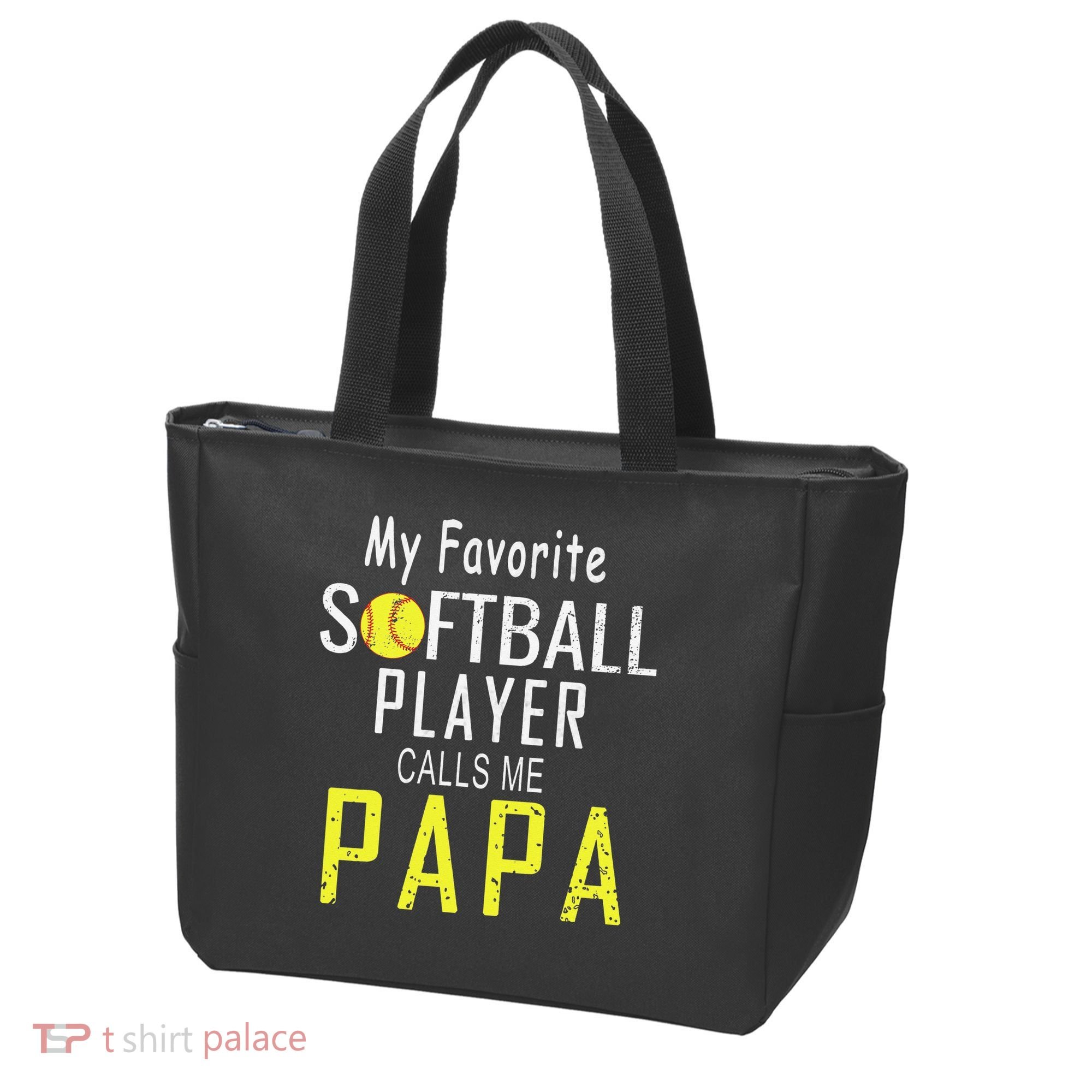 My Favorite Softball Player Calls Me Papa Father's Day Gift Tote Bag