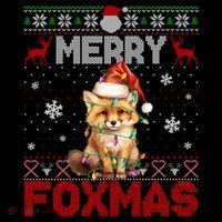 Merry Foxmas Santa Fox Lights Fox Lovers Ugly Xmas Gift Women's Hoodie thumb 2
