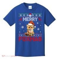 Merry Foxmas Santa Fox Lights Fox Lovers Ugly Xmas Gift Kids T-Shirt thumb 0