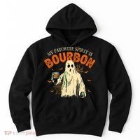 My Favorite Spirit Is Bourbon Funny Ghost Halloween Costume Hoodie thumb 0