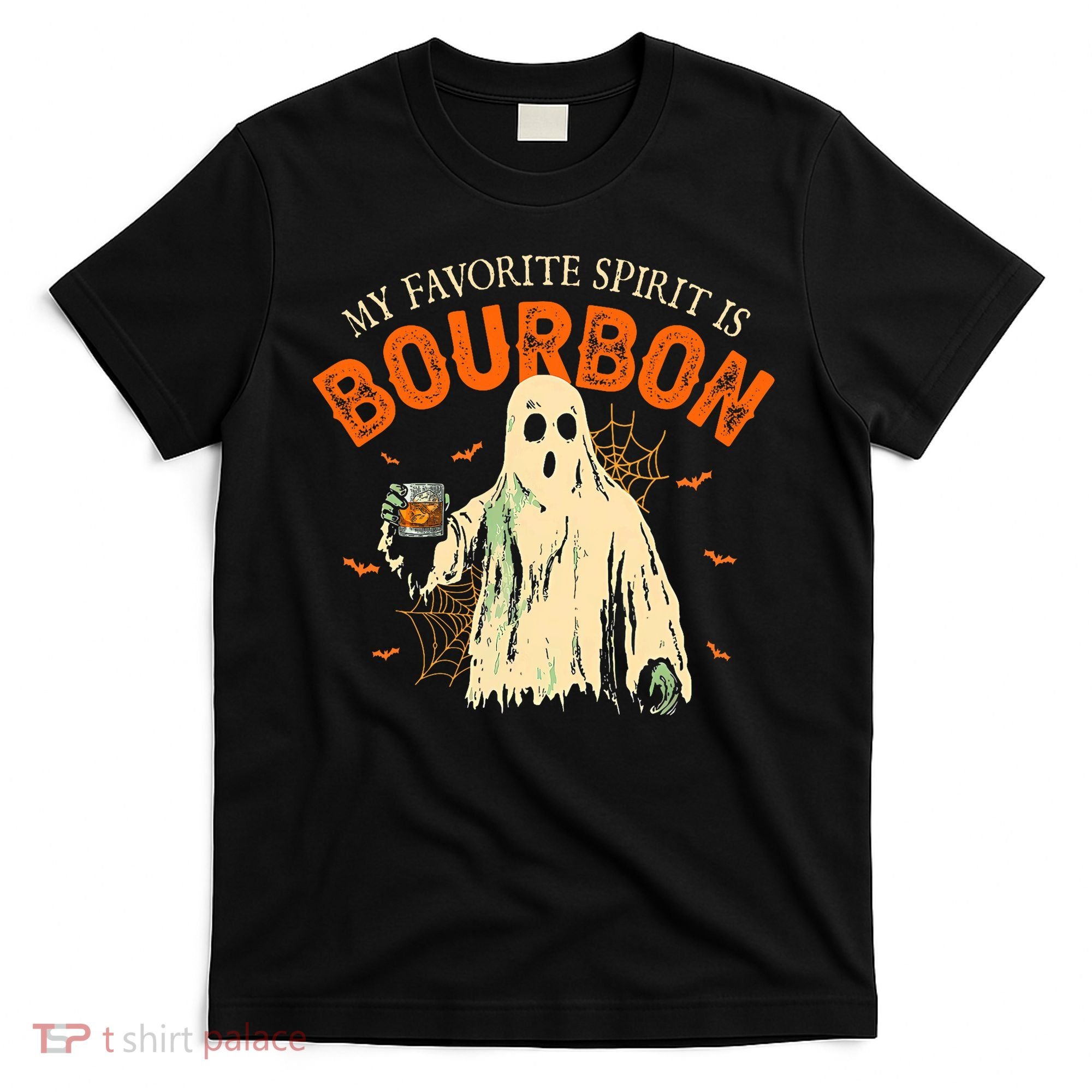 My Favorite Spirit Is Bourbon Funny Ghost Halloween Costume T-Shirt