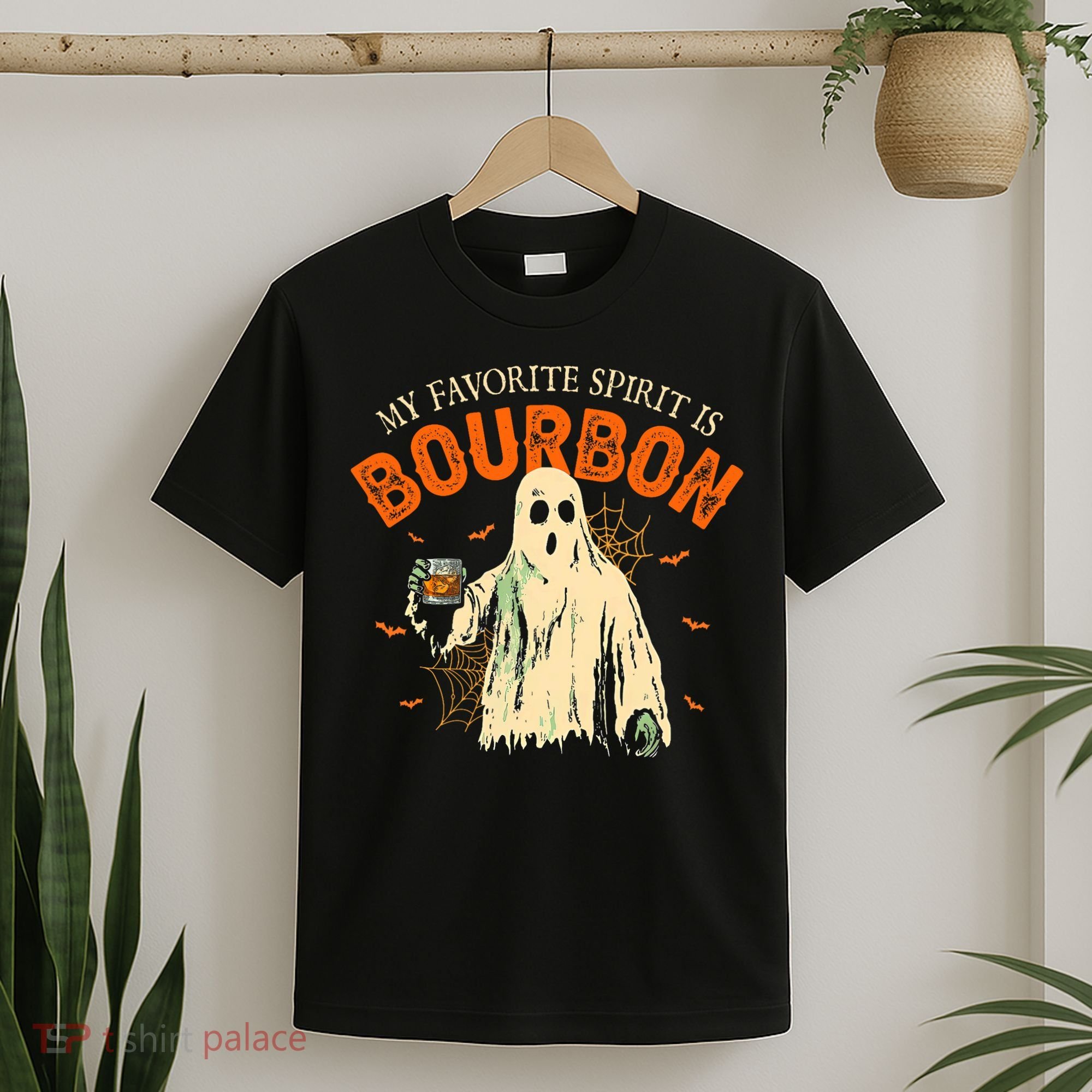 My Favorite Spirit Is Bourbon Funny Ghost Halloween Costume T-Shirt