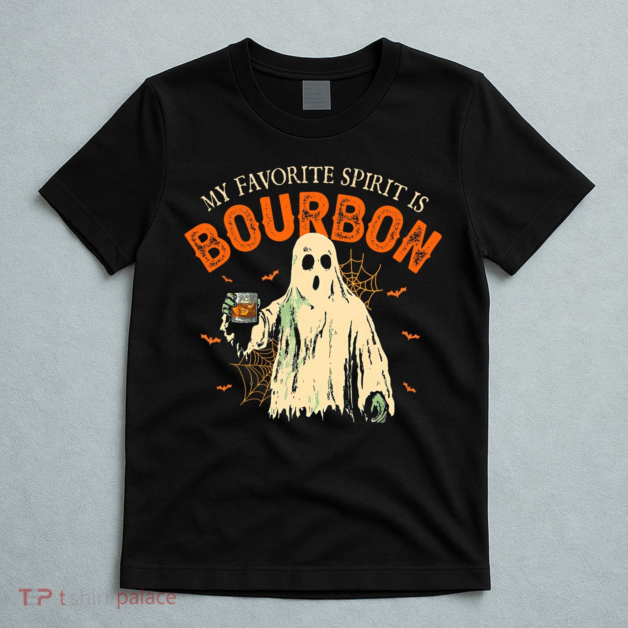 My Favorite Spirit Is Bourbon Funny Ghost Halloween Costume T-Shirt