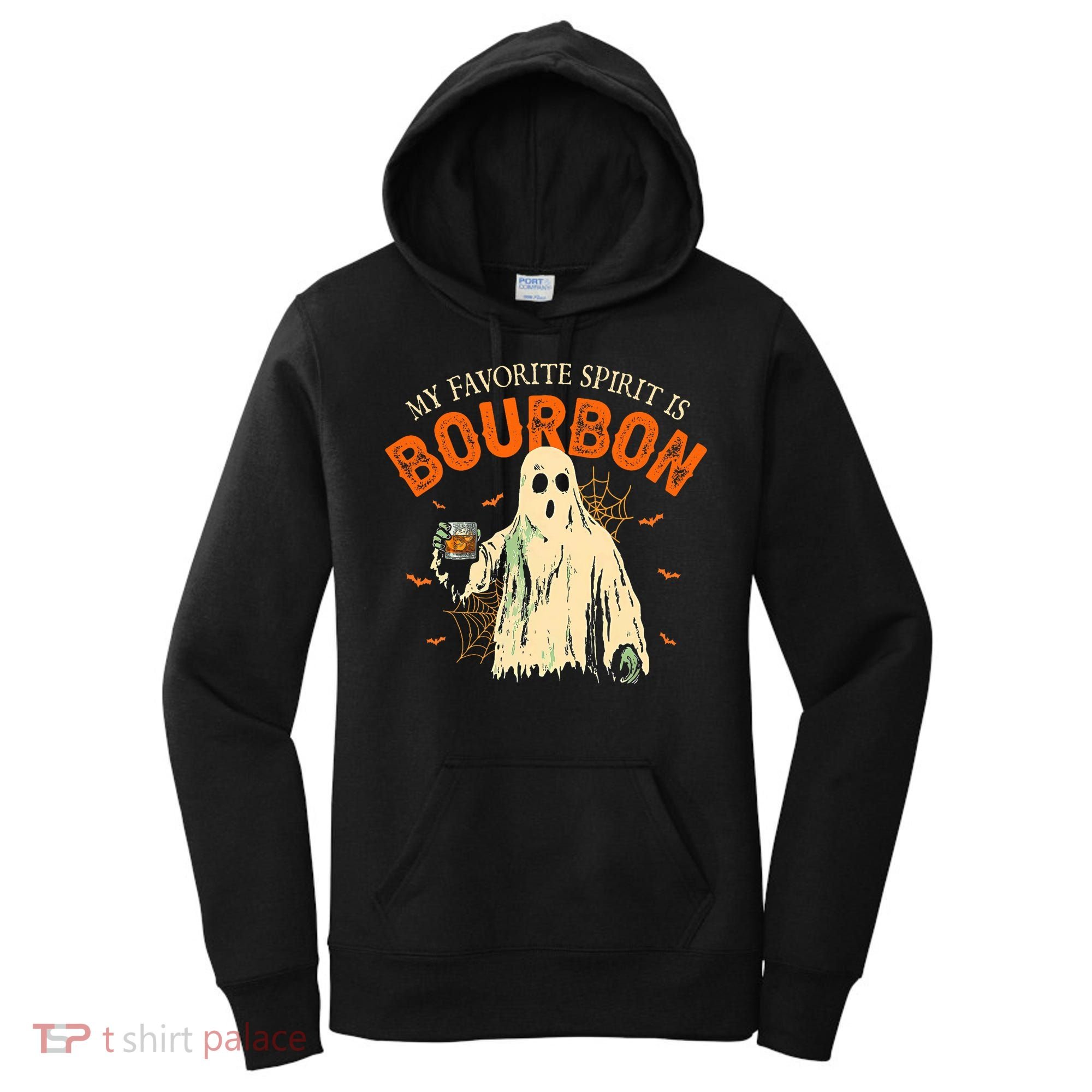 My Favorite Spirit Is Bourbon Funny Ghost Halloween Costume Women's Hoodie