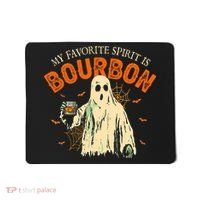 My Favorite Spirit Is Bourbon Funny Ghost Halloween Costume Mousepad thumb 0