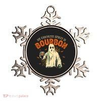 My Favorite Spirit Is Bourbon Funny Ghost Halloween Costume Ornament thumb 0