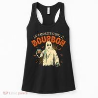 My Favorite Spirit Is Bourbon Funny Ghost Halloween Costume Women's Tank Top thumb 0