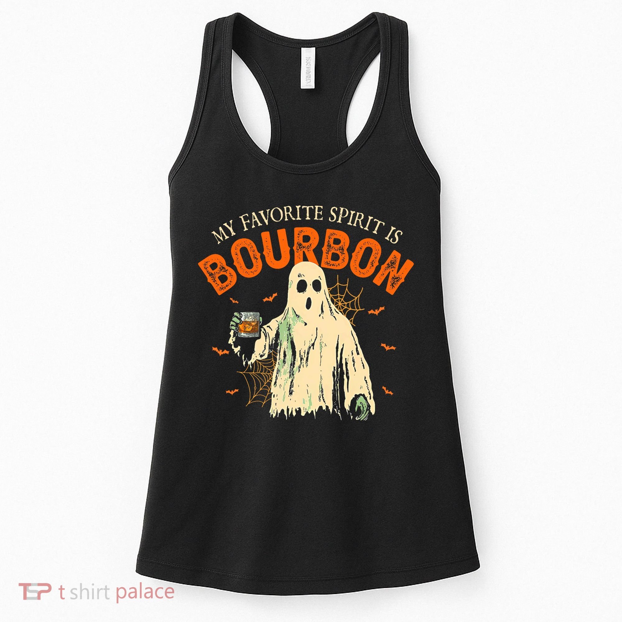 My Favorite Spirit Is Bourbon Funny Ghost Halloween Costume Women's Tank Top