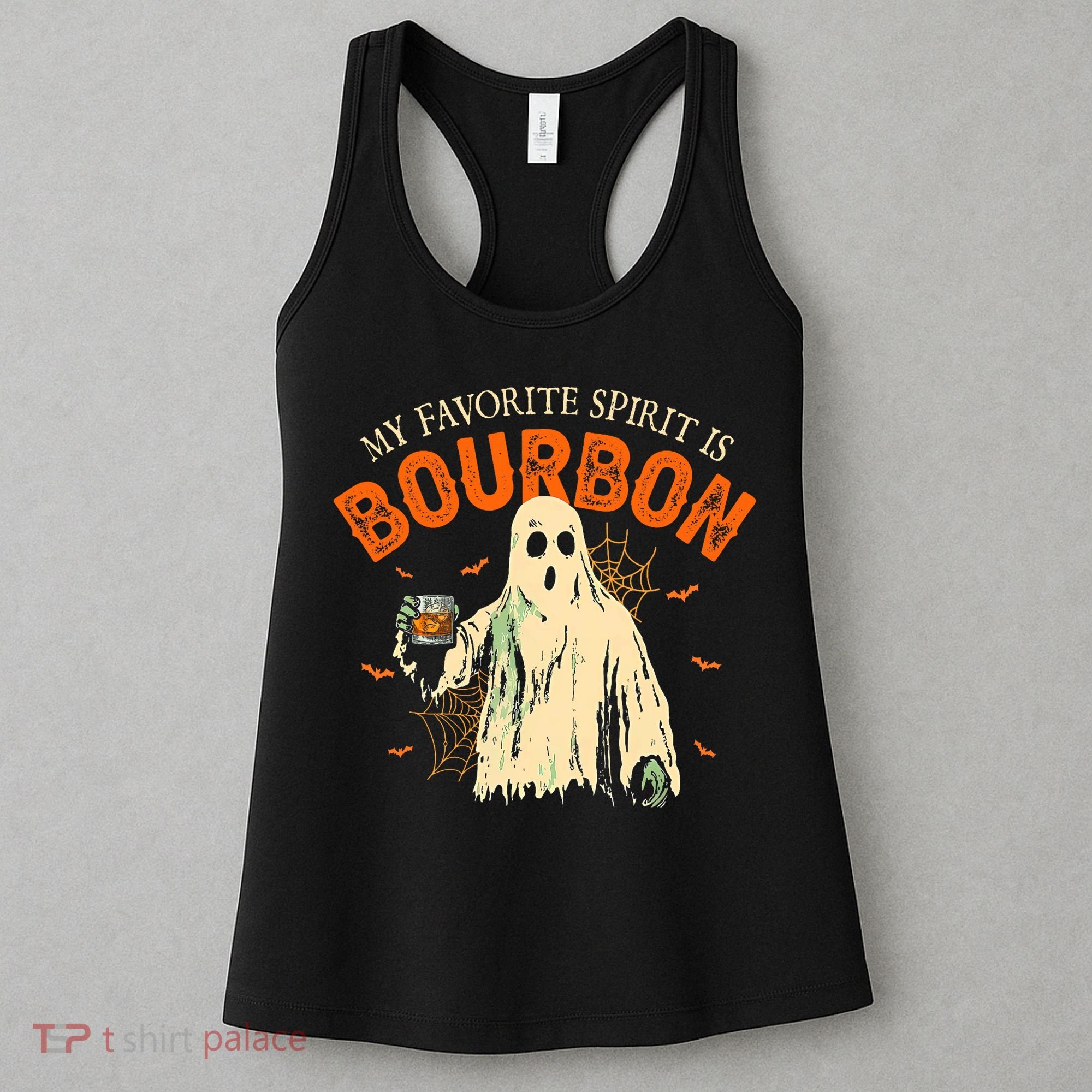 My Favorite Spirit Is Bourbon Funny Ghost Halloween Costume Women's Tank Top