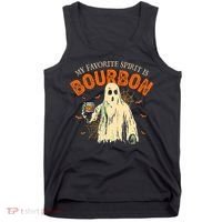 My Favorite Spirit Is Bourbon Funny Ghost Halloween Costume Tank Top thumb 0