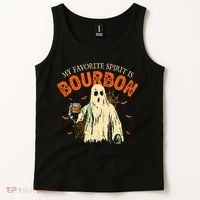 My Favorite Spirit Is Bourbon Funny Ghost Halloween Costume Tank Top thumb 2