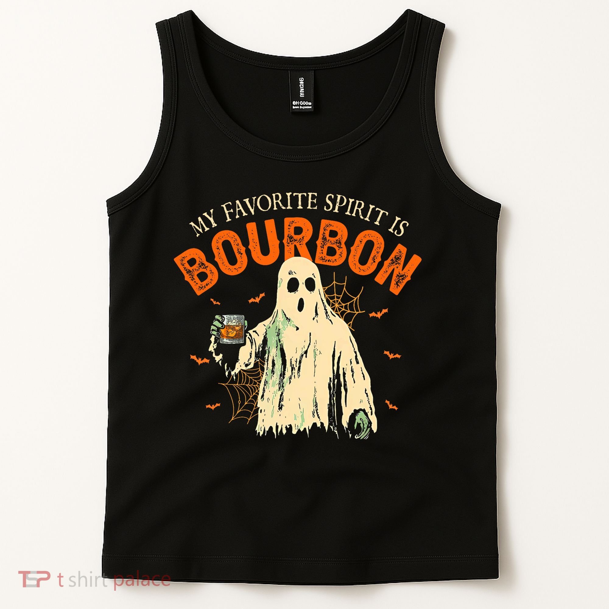 My Favorite Spirit Is Bourbon Funny Ghost Halloween Costume Tank Top