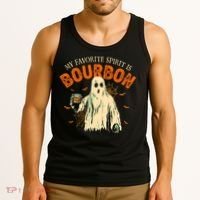 My Favorite Spirit Is Bourbon Funny Ghost Halloween Costume Tank Top thumb 3