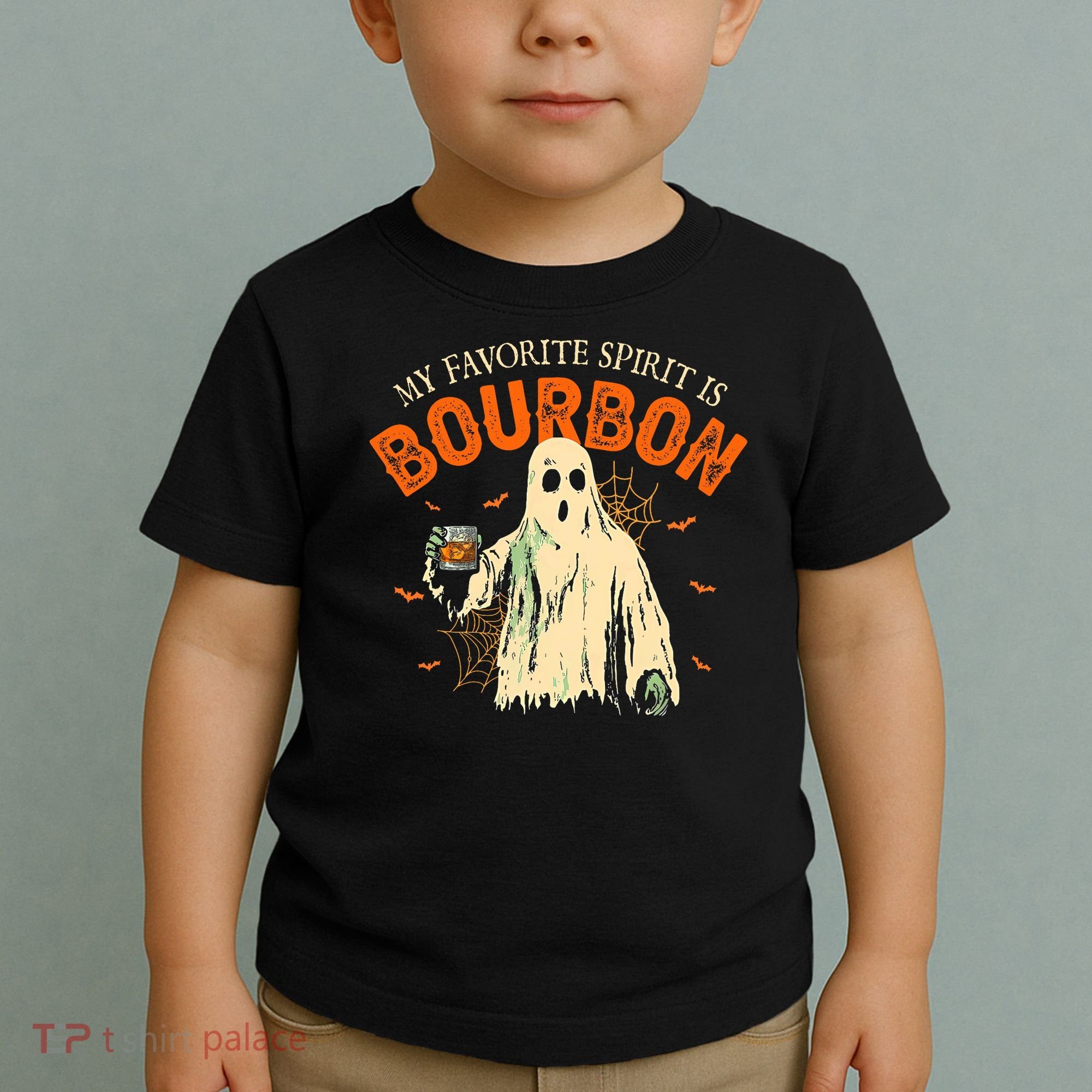 My Favorite Spirit Is Bourbon Funny Ghost Halloween Costume Toddler T-Shirt