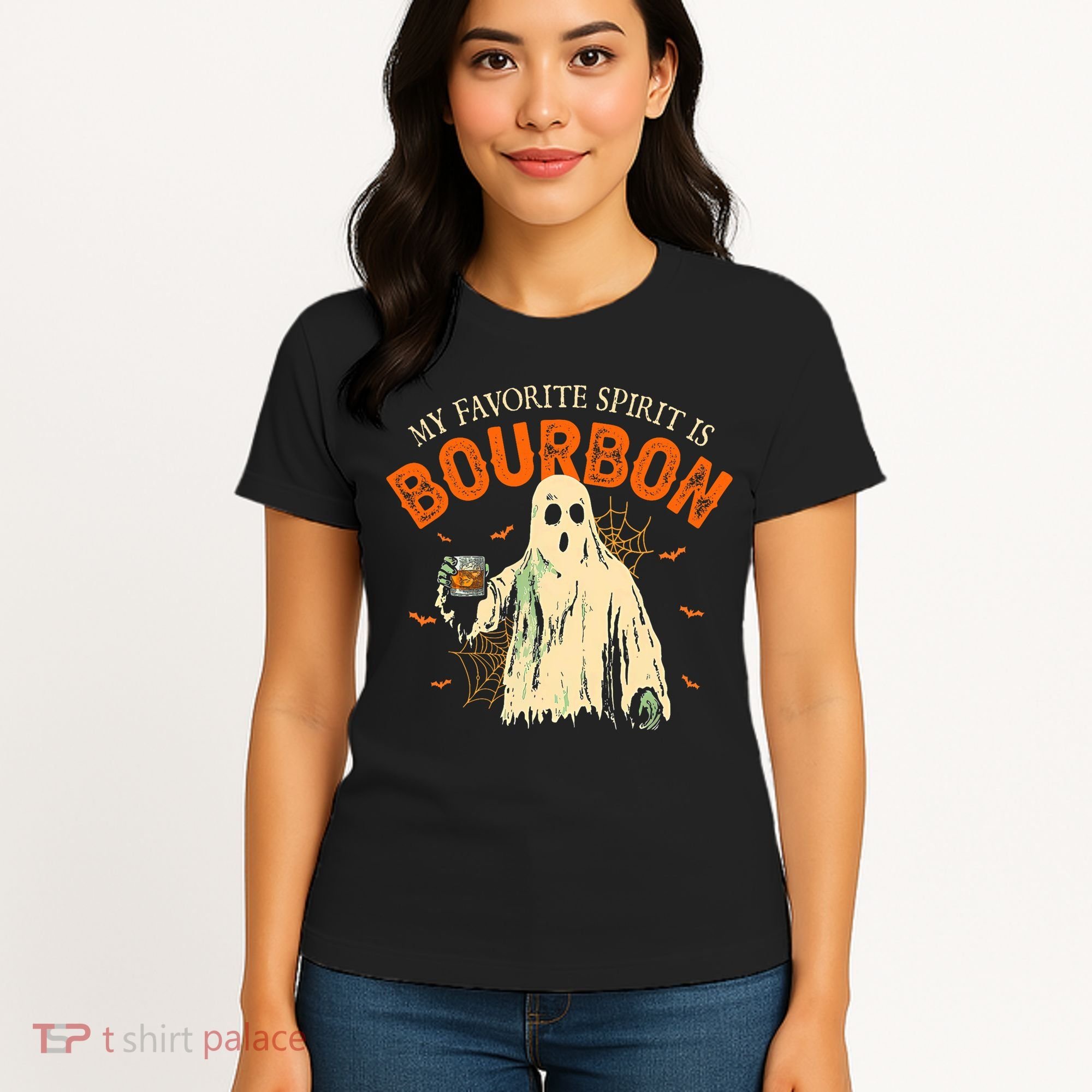 My Favorite Spirit Is Bourbon Funny Ghost Halloween Costume Women's T-Shirt
