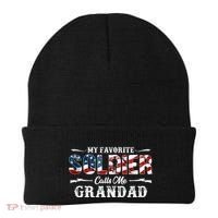 My Favorite Soldier Calls Me Grandad Gift Fathers Day Gift Beanie thumb 0