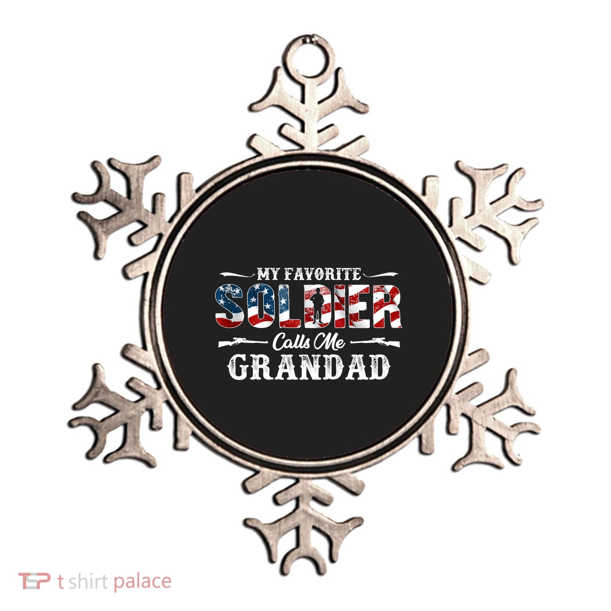 My Favorite Soldier Calls Me Grandad Gift Fathers Day Gift Ornament