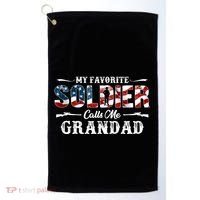 My Favorite Soldier Calls Me Grandad Gift Fathers Day Gift Golf Towel thumb 0