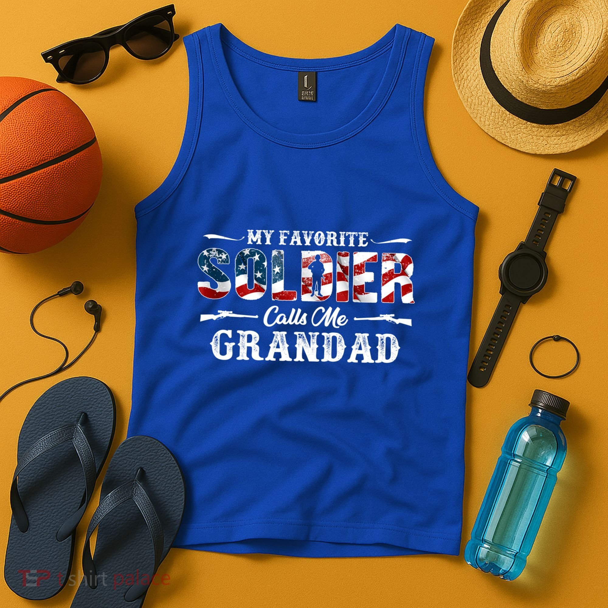 My Favorite Soldier Calls Me Grandad Gift Fathers Day Gift Tank Top