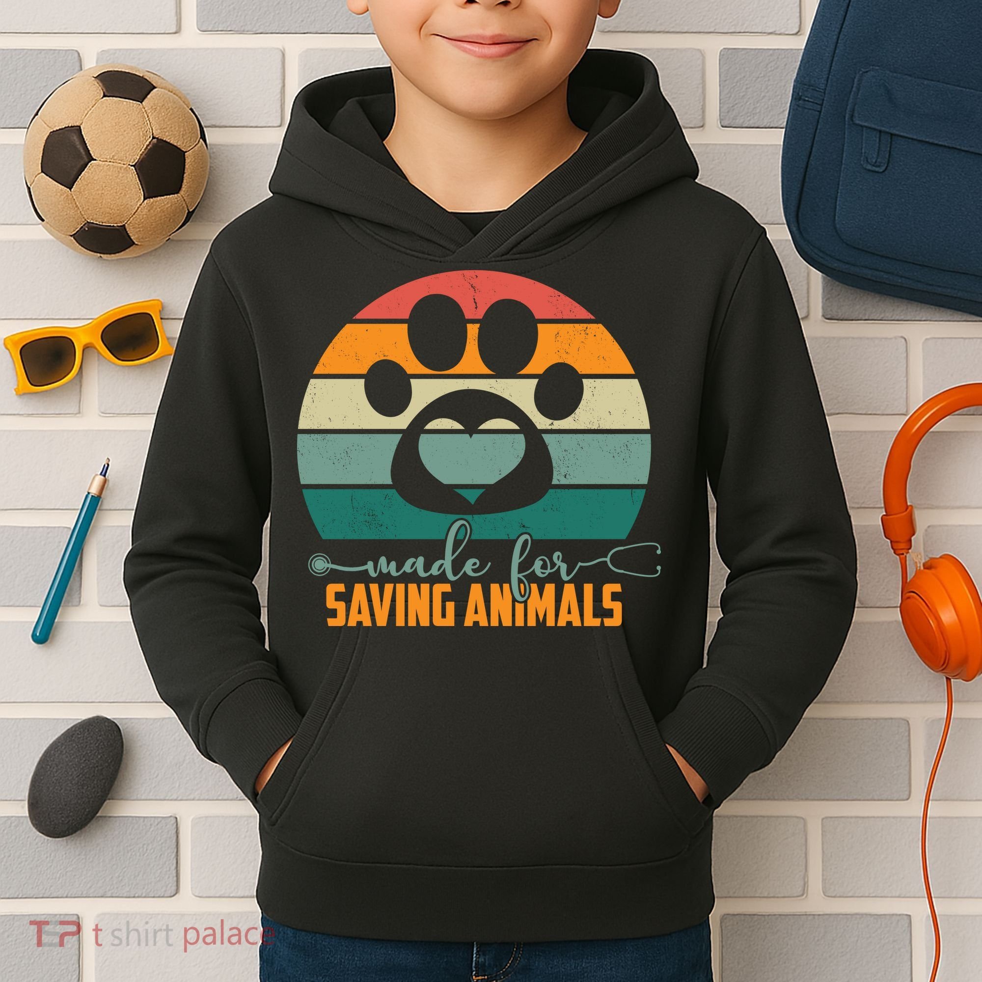 Made For Saving Animals Veterinarian Kids Hoodie
