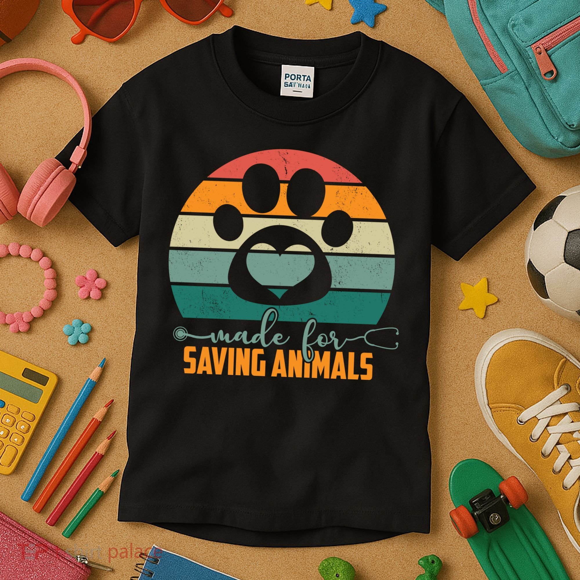 Made For Saving Animals Veterinarian Kids T-Shirt