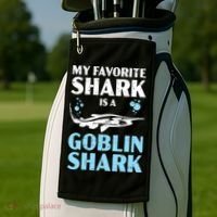 My Favorite Shark Is A Goblin Shark Animal Lover Golf Towel thumb 2