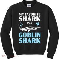 My Favorite Shark Is A Goblin Shark Animal Lover Kids Sweatshirt thumb 0