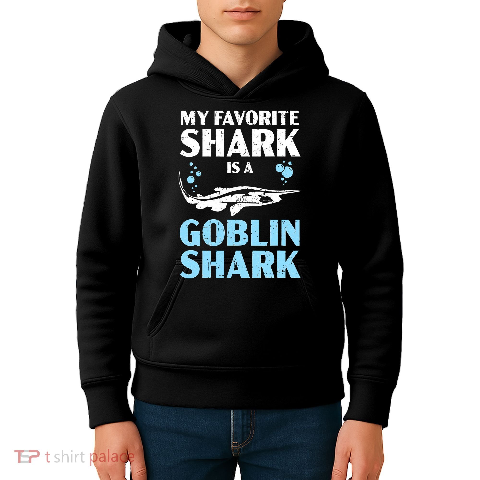 My Favorite Shark Is A Goblin Shark Animal Lover Kids Hoodie