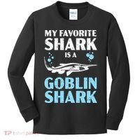My Favorite Shark Is A Goblin Shark Animal Lover Kids Long Sleeve Shirt thumb 0