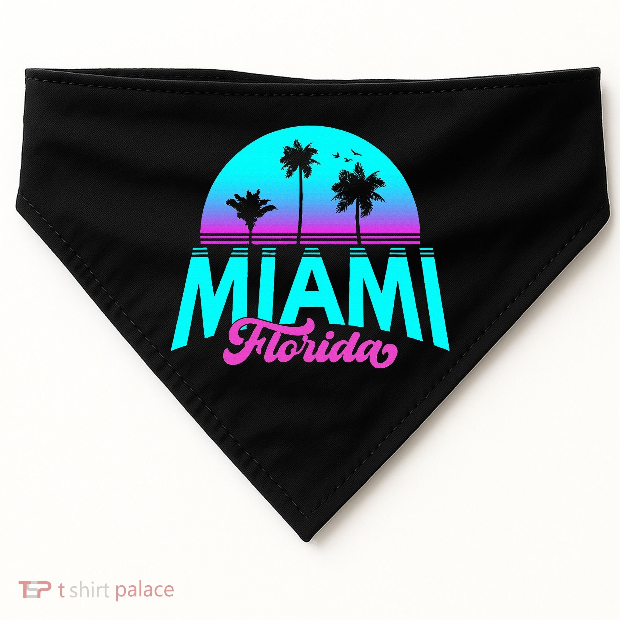 Miami Florida Sunset USA-Made Doggie Bandana