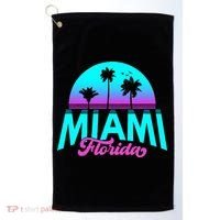 Miami Florida Sunset Golf Towel thumb 0
