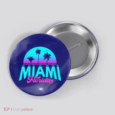 Miami Florida Sunset Button