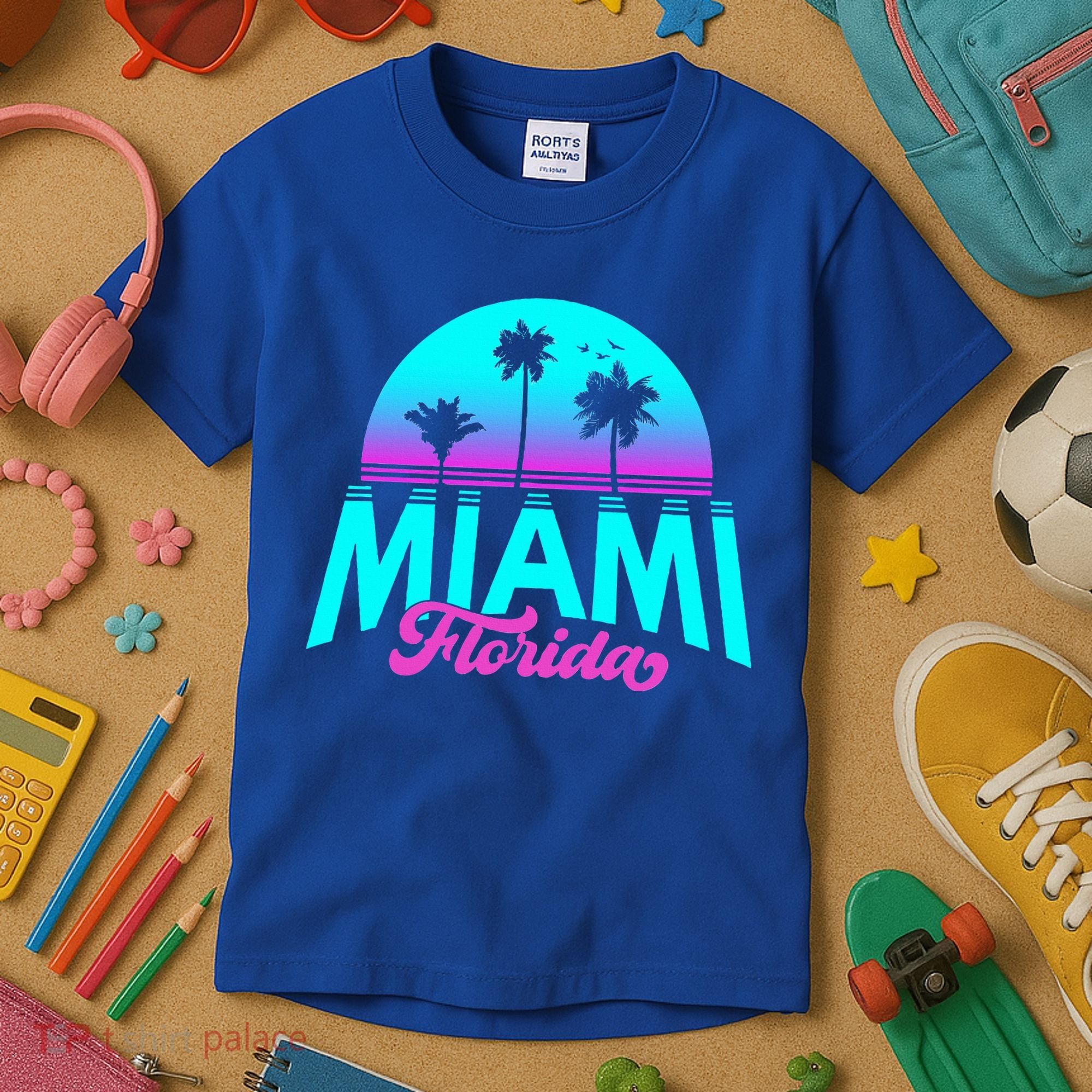 Miami Florida Sunset Kids T-Shirt