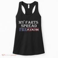 My Farts Spread Freedom Redneck Country Joke USA Flag Humor Women's Tank Top thumb 0