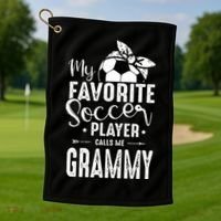 My Favorite Soccer Player Calls Me Grammy Golf Towel thumb 1
