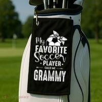 My Favorite Soccer Player Calls Me Grammy Golf Towel thumb 2