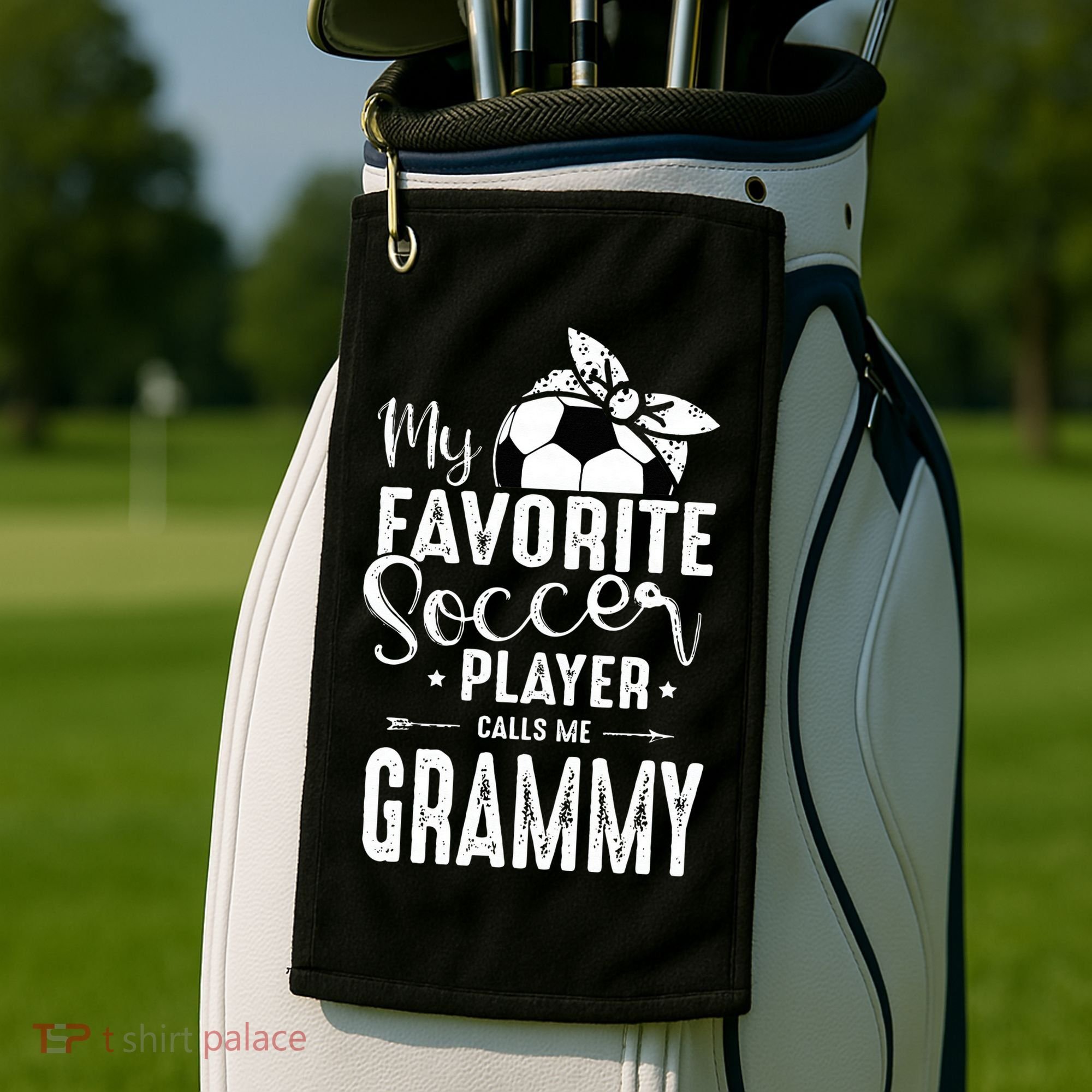 My Favorite Soccer Player Calls Me Grammy Golf Towel