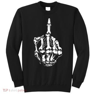 Middle Finger Skeleton Hand Halloween Costume for Adults Sweatshirt