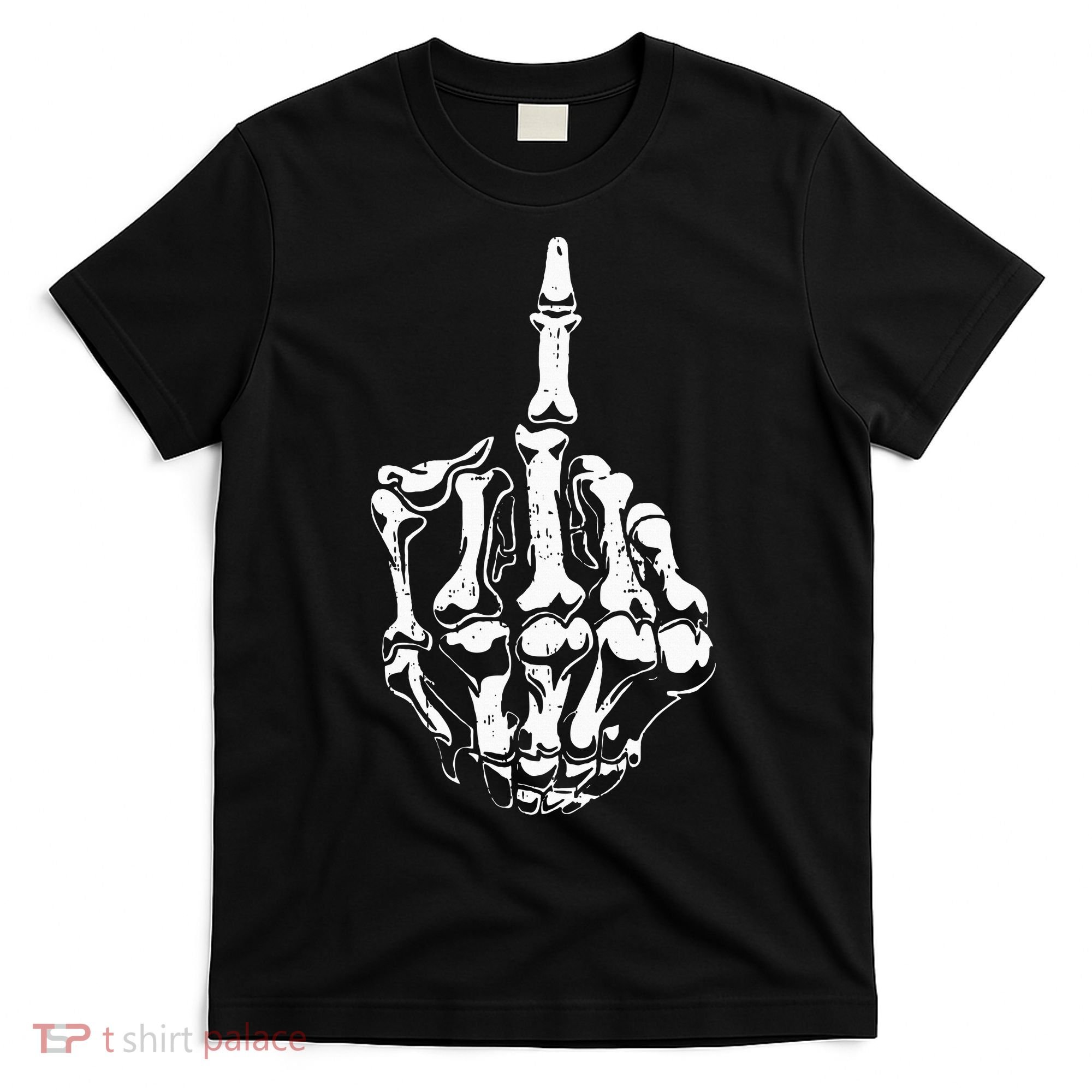 Middle Finger Skeleton Hand Halloween Costume for Adults T-Shirt
