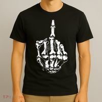 Middle Finger Skeleton Hand Halloween Costume for Adults T-Shirt thumb 3