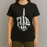 Middle Finger Skeleton Hand Halloween Costume for Adults T-Shirt thumb 4