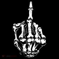 Middle Finger Skeleton Hand Halloween Costume for Adults T-Shirt thumb 7