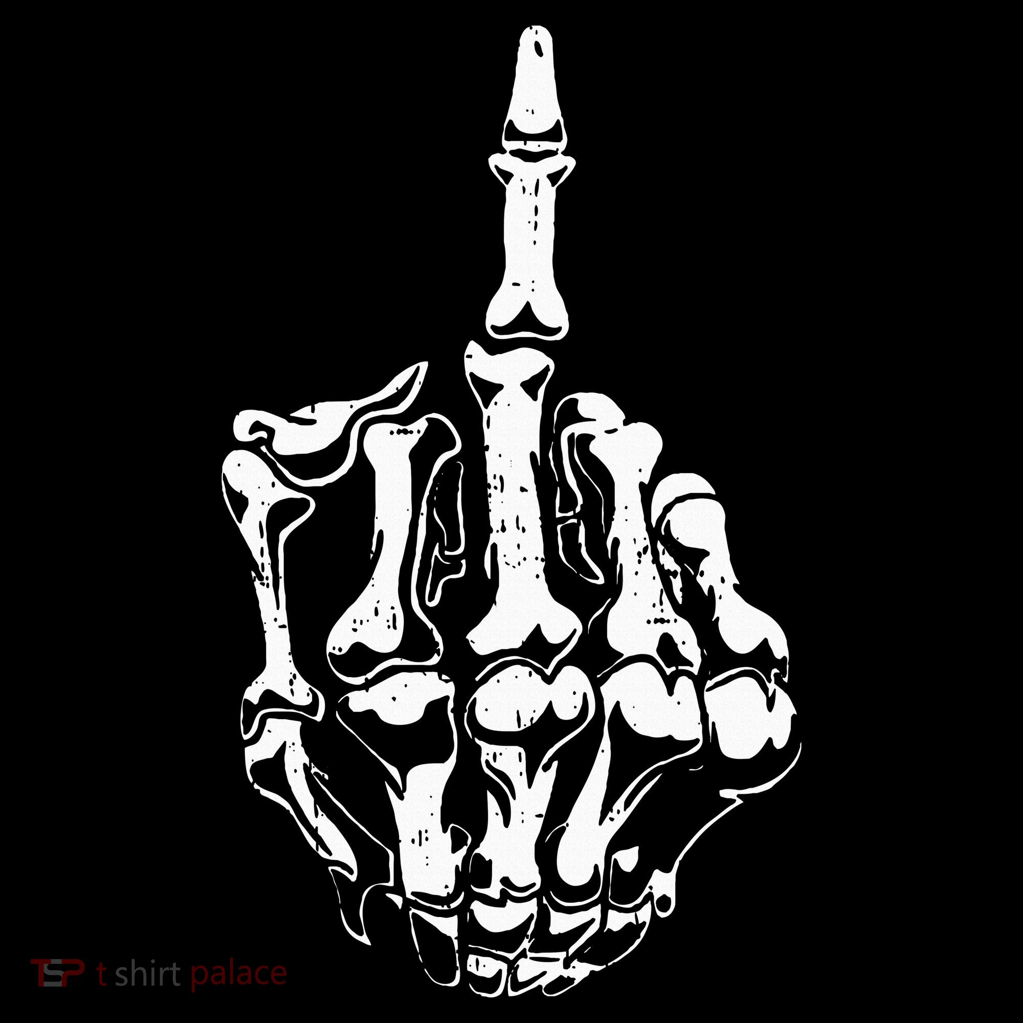 Middle Finger Skeleton Hand Halloween Costume for Adults T-Shirt