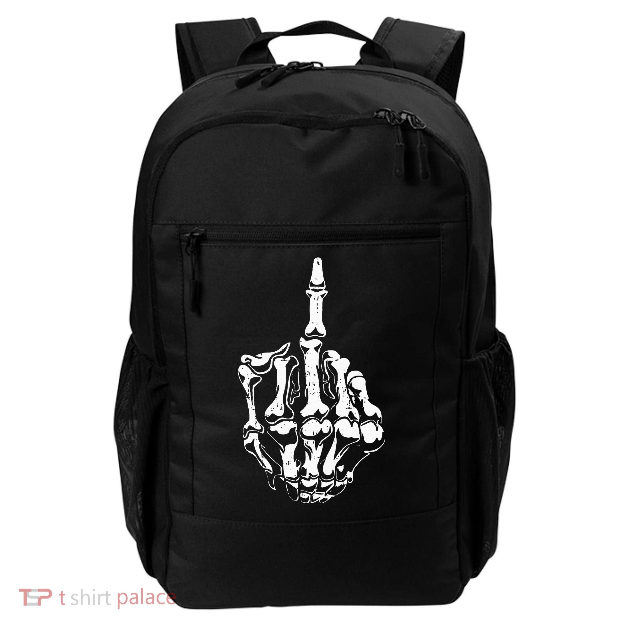 Middle Finger Skeleton Hand Halloween Costume for Adults Backpack